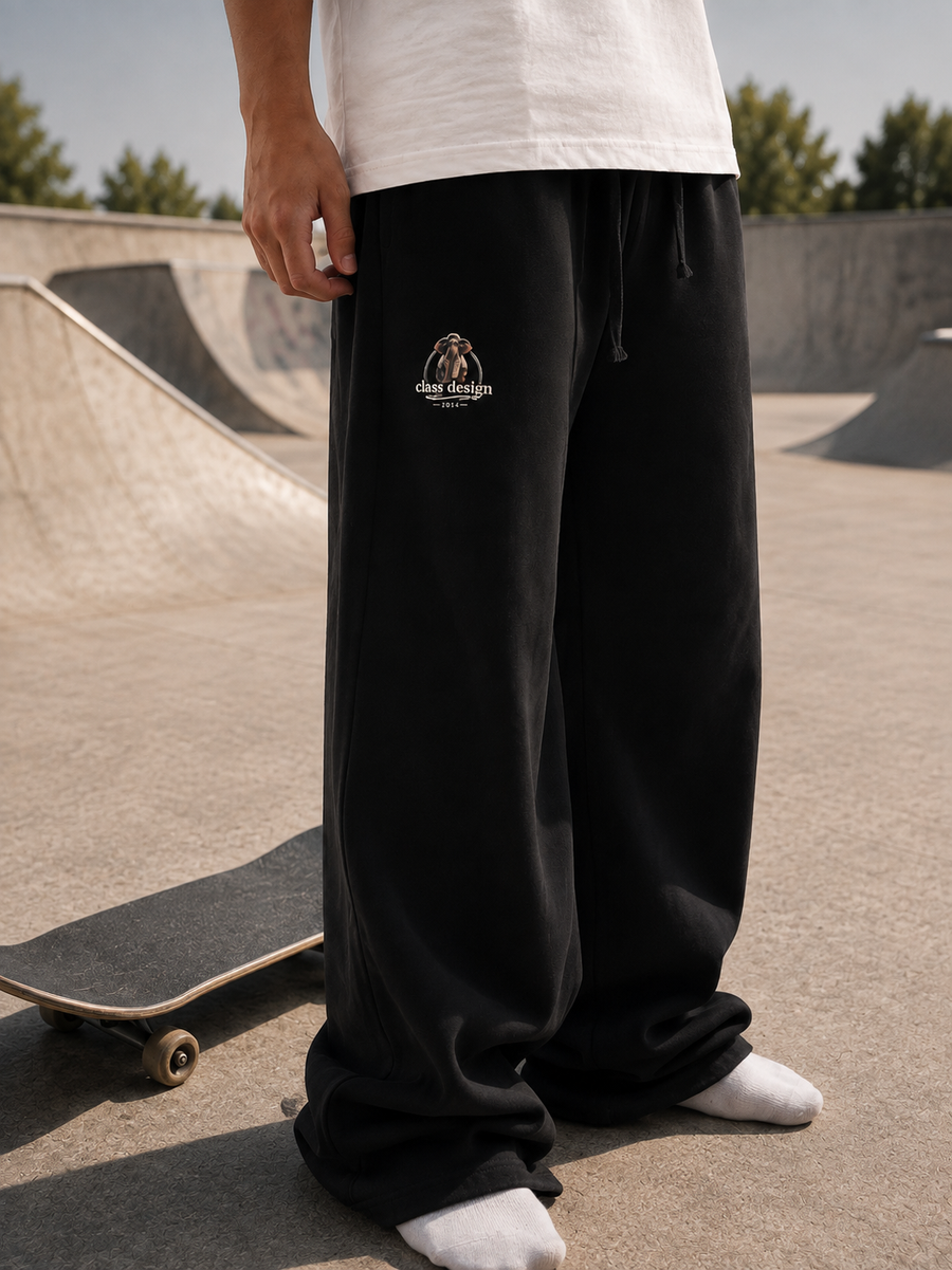 the class wide fit black relaxed active streetwear joggers